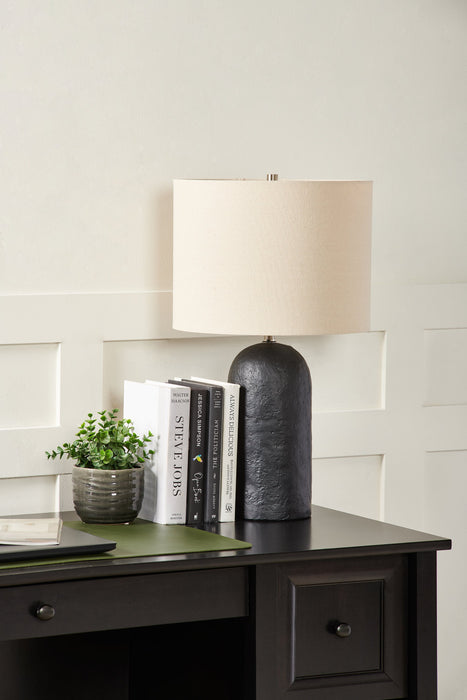 Jones 24” Modern Ceramic Table Lamp - Distressed Black