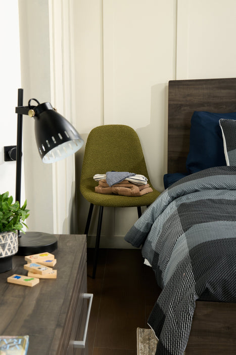 Joss Dining Chair with Polyester Fabric, Metal - Green