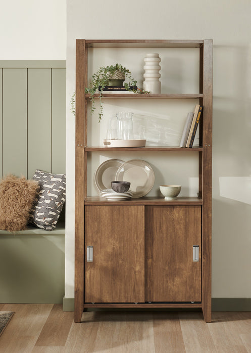 Jude 36\" 3-Shelf Bookcase with Cabinet- Hazelnut