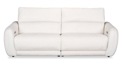 Cindy Crawford Home Kailyn 92" Fabric Power Reclining Sofa with Power Headrests - Beige | Sofa à inclinaison électrique Kailyn de Cindy Crawford Home de 92 po en tissu avec appuie-têtes électriques- beige