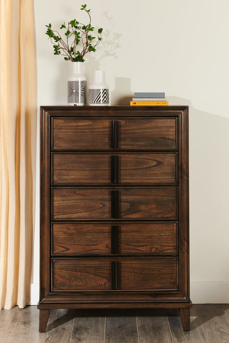 Kane Bedroom Chest of Drawers, 5-Drawer, 35.4\"W x 53\"H - Brown