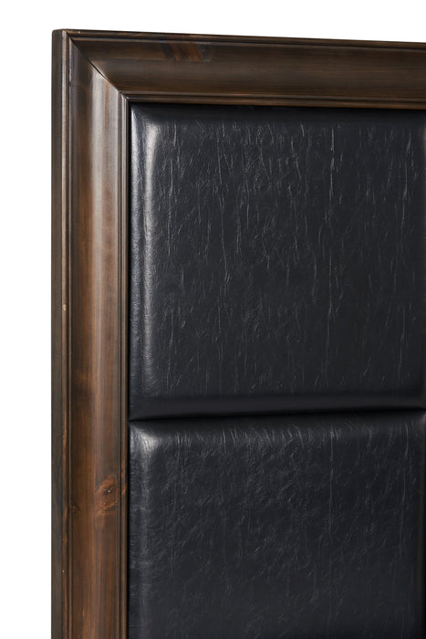 Kane Platform Storage Bed with Headboard & Frame, Vegan Leather, Brown - Queen Size