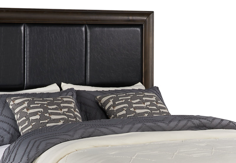 Kane Platform Storage Bed with Headboard & Frame, Vegan Leather, Brown - Queen Size