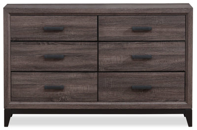 Kate Bedroom 6-Drawer Dresser, 58"W x 37"H - Grey/Brown | Commode Kate de 58 po (L) x 37 po (H) à 6 tiroirs pour la chambre à coucher - gris-brun