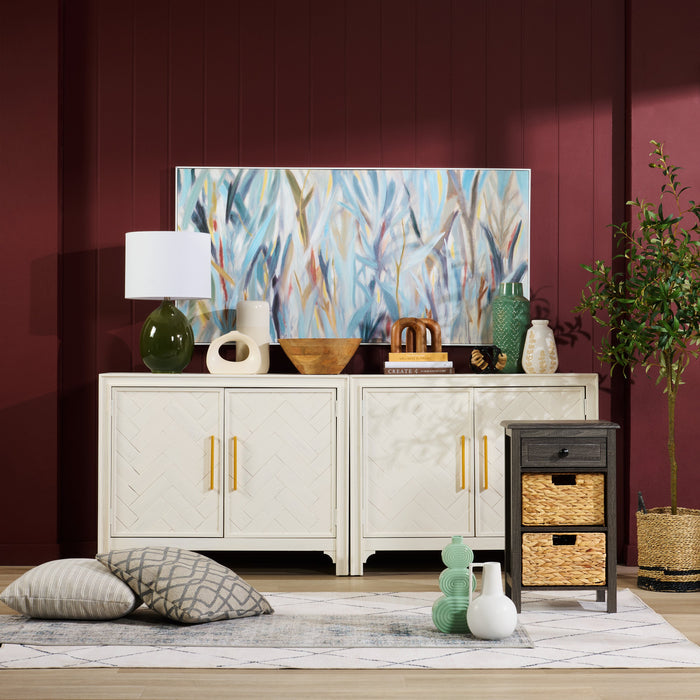 Keena 40\" Solid Wood Accent Cabinet - White