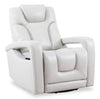 Kenzo 35\" Leather-Look Fabric Swivel Glider Reclining Chair - Fog Grey