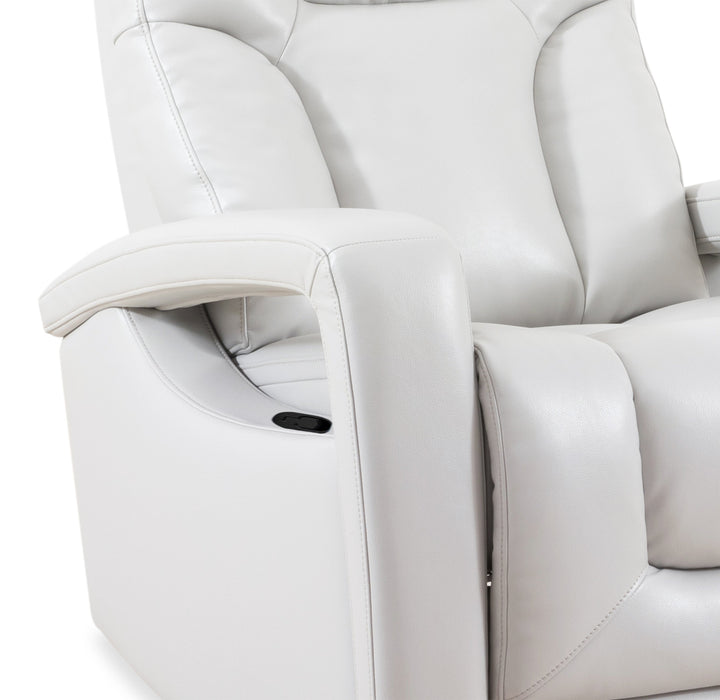 Kenzo 35\" Leather-Look Fabric Swivel Glider Reclining Chair - Fog Grey