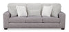 Made in Canada Koda 92\" Chenille and Faux Fur Fabric Sofa with Removable Cushions - Plush Paloma Grey