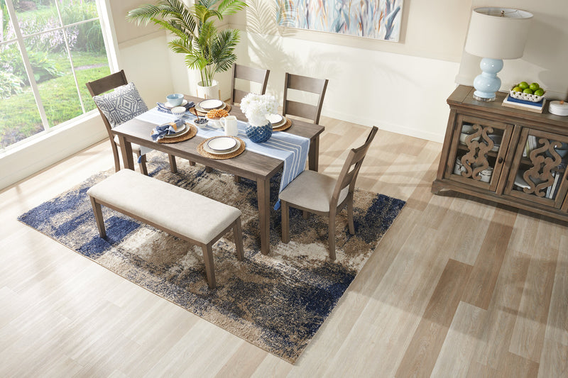 Krew Dining Table, Melamine, 60\"W - Grey