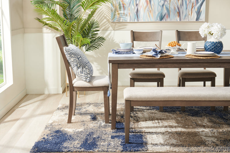 Krew Dining Table, Melamine, 60\"W - Grey