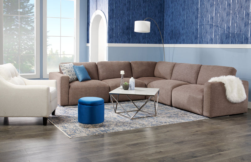 Made in Canada Cindy Crawford Home Kylie 32\" Linen-Look Fabric Chair with Button Tufting - Zeus Pearl