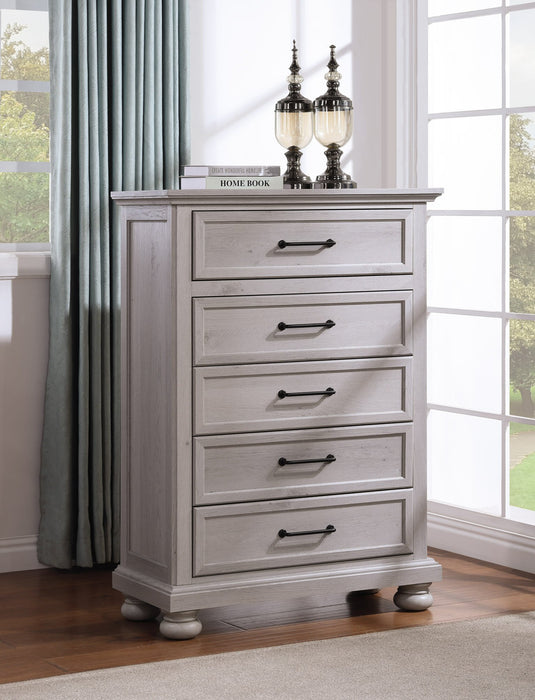 Kylie Bedroom Chest of Drawers, 5-Drawer, 35\"W x 51\"H - Sand