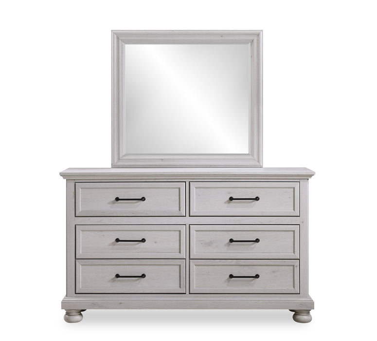 Kylie 6pc Bedroom Set with Storage Bed, Dresser, Mirror & Nightstand, Sand - King Size