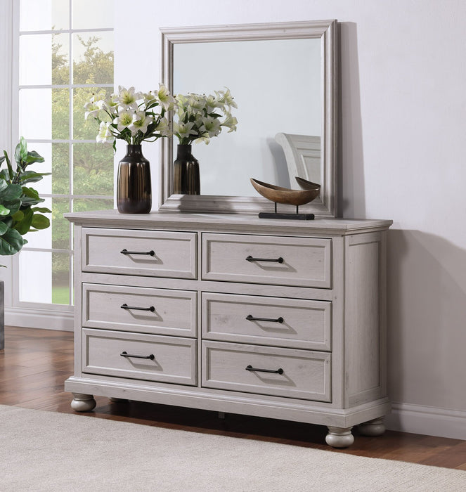 Kylie Bedroom 6-Drawer Dresser, 60\"W x 36\"H - Sand