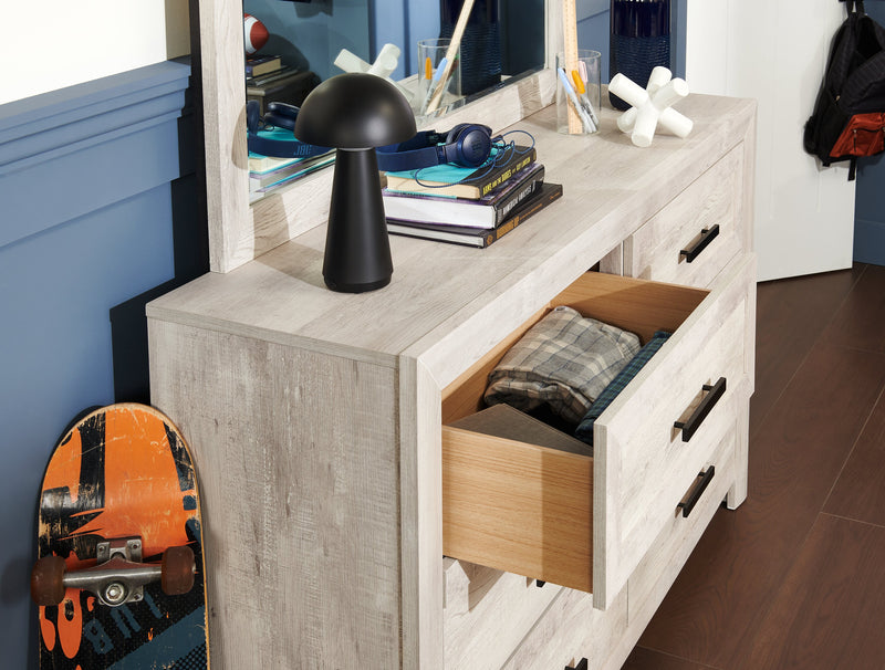 Lark Bedroom 6-Drawer Dresser, 58\"W x 35\"H - Rustic White