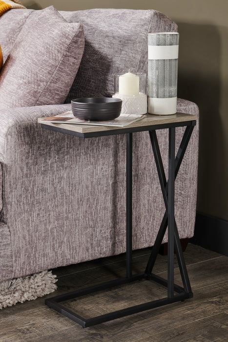 Leila 10.25\" C-Shaped Chairside Table - Grey