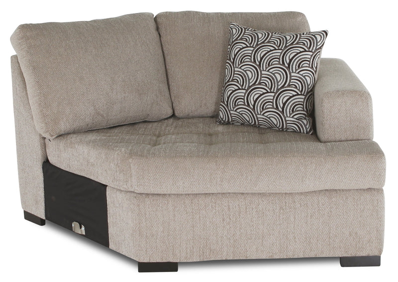Made in Canada Legend 2-Piece Right-Facing Chenille Fabric Cuddler Sectional - Platinum Beige