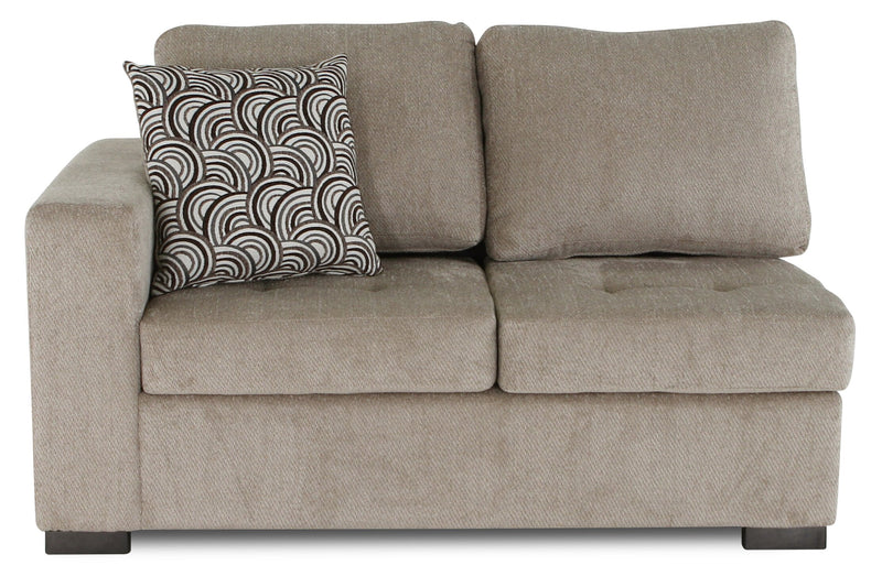 Made in Canada Legend 2-Piece Right-Facing Chenille Fabric Cuddler Sectional - Platinum Beige