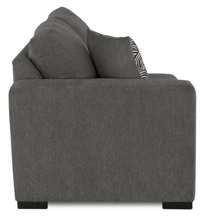 Made in Canada Legend 2-Piece Right-Facing Chenille Fabric Cuddler Sectional - Pewter Brown