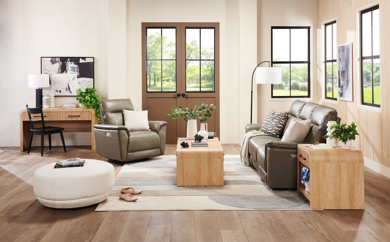 Scott Living Lenore 59” Modern Sofa Table with Storage - Natural