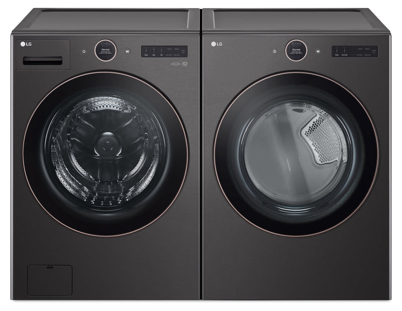 LG 5.8 Cu. Ft. Front-Load Washer and 7.4 Cu. Ft. Electric Dryer with TurboSteam®