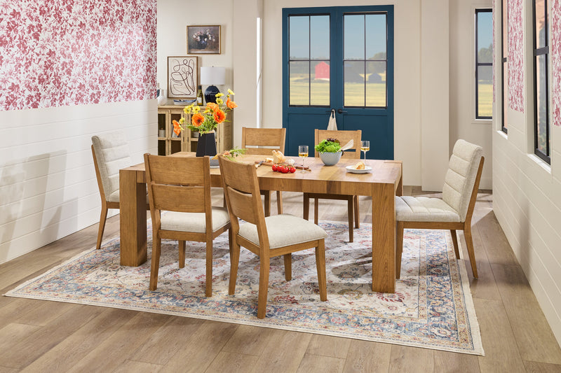 Lotus Dining Table, 82\"W, Wood - Natural