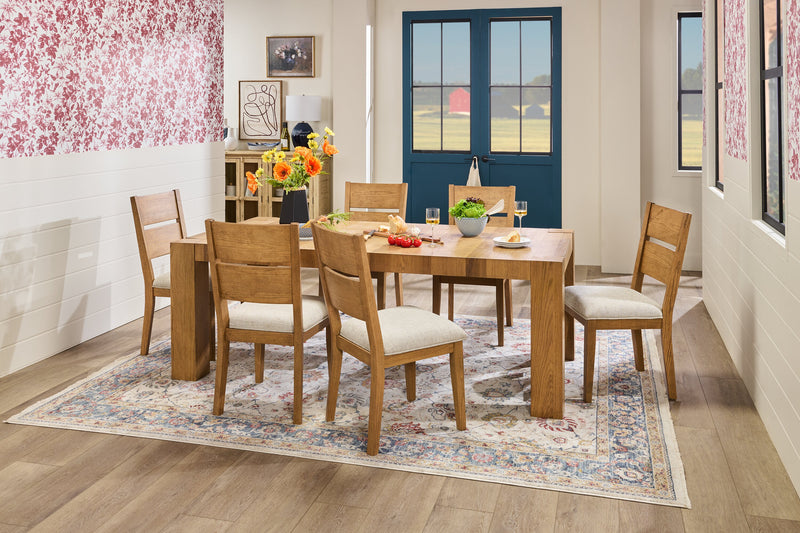 Lotus Dining Table, 82\"W, Wood - Natural