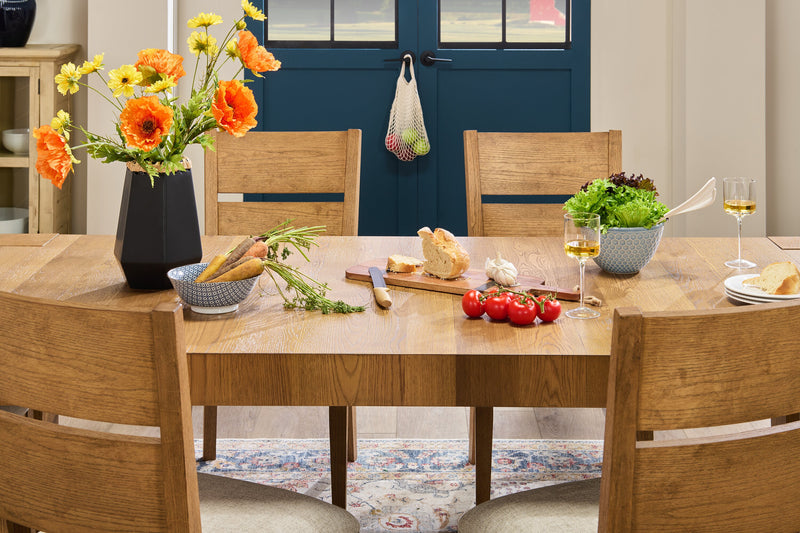 Lotus Dining Table, 82\"W, Wood - Natural