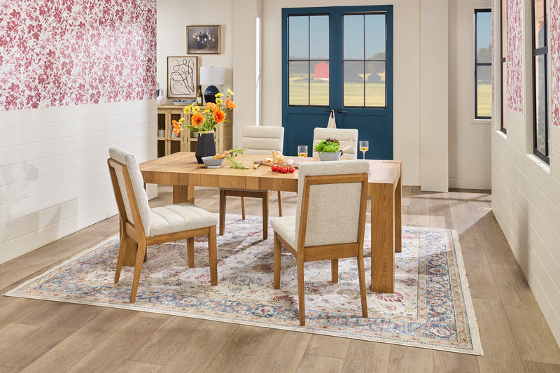 Lotus Dining Chair with Polyester Fabric, Wood - Light Grey