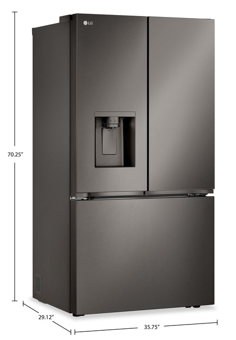 LG 36\" 26 Cu. Ft. French-Door Counter-Depth MAX™ Refrigerator - Smudge Proof Black Stainless Steel - LRYXC2606D