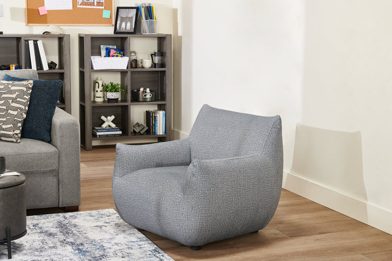 Luna 35.4\" Fabric Accent Chair - Grey