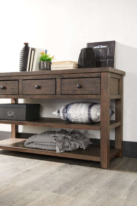 Madison 50\" Rustic Sofa Table with Storage and Shelf - Grey Brown Wood