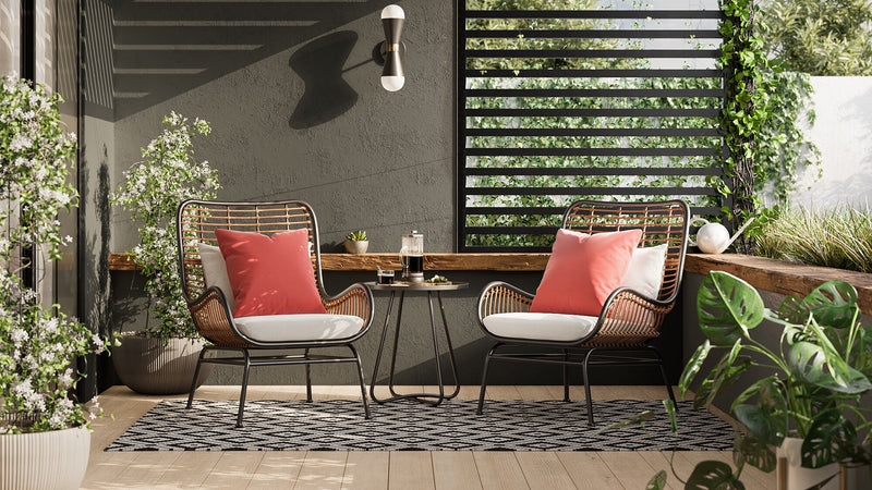 Maki Outdoor Patio Chair - Hand-Woven Resin Wicker, UV & Weather Resistant - Natural