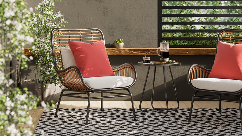 Maki Outdoor Patio Chair - Hand-Woven Resin Wicker, UV & Weather Resistant - Natural