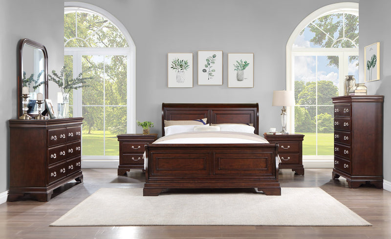 Marco Bedroom Chest of Drawers, 5-Drawer, 32\"W x 48\"H - Cherry Brown