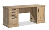 Mason Peak 71.10 \" Commercial Grade Credenza Office Desk with 3-Drawers & Cabinet - Prime Oak