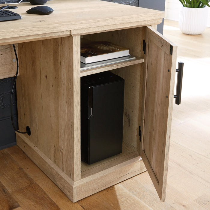Mason Peak 71.10 \" Commercial Grade Credenza Office Desk with 3-Drawers & Cabinet - Prime Oak