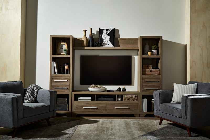 Glendale 99\" 4-Piece Entertainment Centre with Storage and Cable Management for TVs up to 65\"- Grey