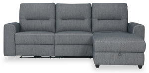 Meadow 2-Piece Right-Facing Chenille Fabric Power Reclining Sectional with Storage Chaise - Charcoal Grey