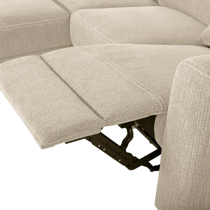 Meadow 2-Piece Left-Facing Chenille Fabric Power Reclining Sectional with Storage Chaise - Taupe