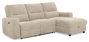 Meadow 2-Piece Right-Facing Chenille Fabric Power Reclining Sectional with Storage Chaise - Taupe