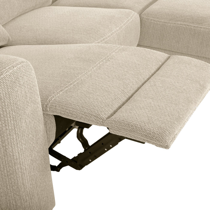 Meadow 2-Piece Right-Facing Chenille Fabric Power Reclining Sectional with Storage Chaise - Taupe