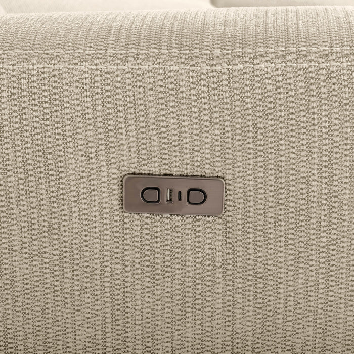 Meadow 2-Piece Right-Facing Chenille Fabric Power Reclining Sectional with Storage Chaise - Taupe