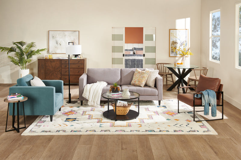 Metro 78\" Fabric Sofa with Tufted Seat Cushions and Reversible Back Cushions - Grey