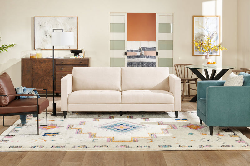 Metro 78\" Fabric Sofa with Tufted Seat Cushions and Reversible Back Cushions - Neutral