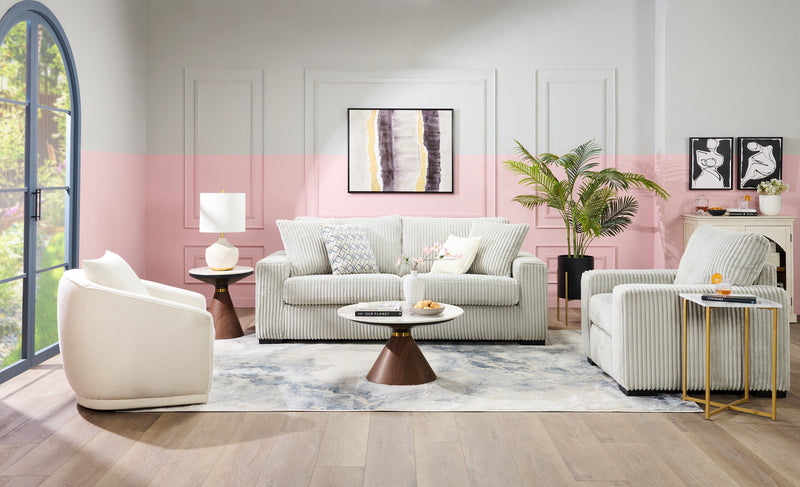 Mia 15.75\" Faux Marble Chairside Table - White & Gold