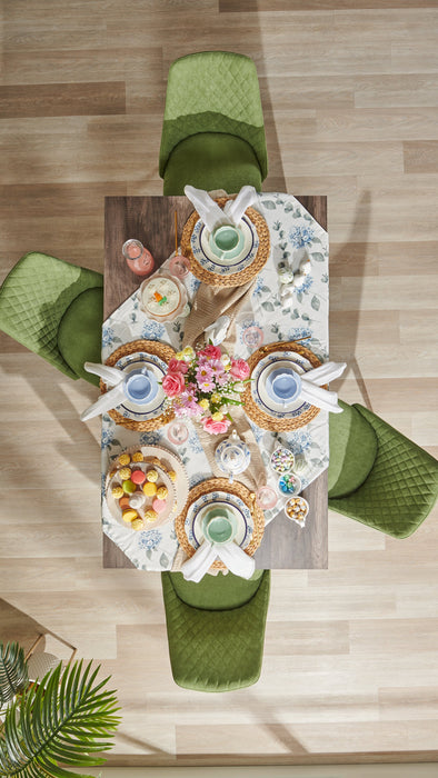 Miya Dining Chair with Polyester Fabric, Metal - Moss Green