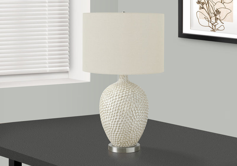 28\" Cream Ceramic Table Lamp