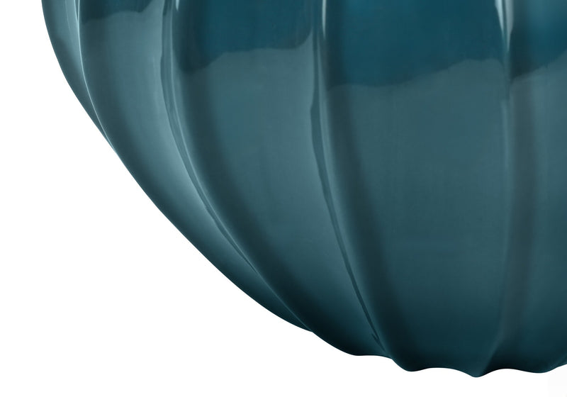 24\" Blue Ceramic Curved Table Lamp