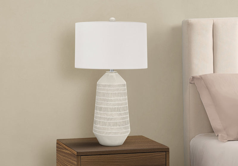 33\" Cream Ceramic Table Lamp